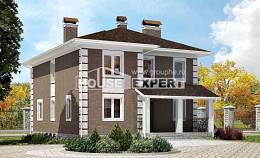 185-002-П Проект двухэтажного дома, скромный загородный дом из пеноблока Великие Луки, House Expert