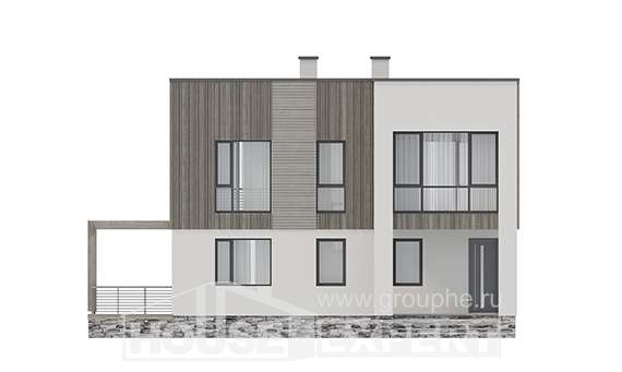 150-017-П Проект двухэтажного дома, небольшой коттедж из теплоблока Пыталово, House Expert