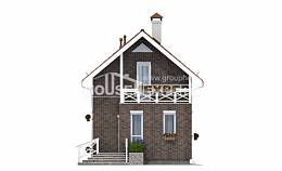 045-001-Л Проект двухэтажного дома с мансардой, современный загородный дом из поризованных блоков Опочка, House Expert