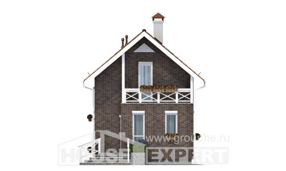 045-001-Л Проект двухэтажного дома с мансардой, современный загородный дом из поризованных блоков Опочка, House Expert