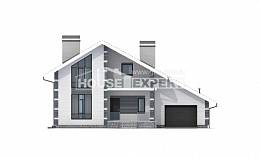 180-001-П Проект двухэтажного дома с мансардным этажом, гараж, компактный загородный дом из керамзитобетонных блоков, Псков