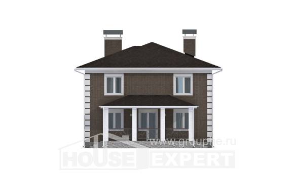 185-002-П Проект двухэтажного дома, бюджетный загородный дом из твинблока Невель, House Expert