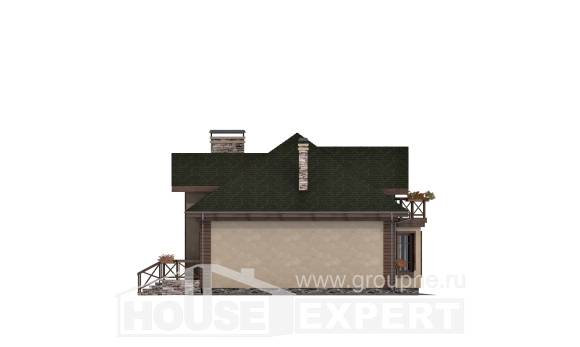 180-010-П Проект двухэтажного дома мансардой и гаражом, средний загородный дом из поризованных блоков Опочка, House Expert