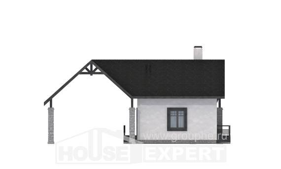 060-001-П Проект двухэтажного дома с мансардным этажом и гаражом, компактный загородный дом из керамзитобетонных блоков, Невель