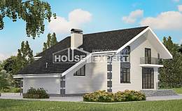 180-001-П Проект двухэтажного дома с мансардным этажом и гаражом, красивый дом из блока Псков, House Expert