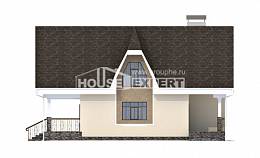 125-001-Л Проект двухэтажного дома с мансардным этажом, недорогой загородный дом из керамзитобетонных блоков Опочка, House Expert