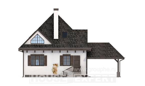 110-002-Л Проект двухэтажного дома с мансардным этажом и гаражом, бюджетный дом из пеноблока Великие Луки, House Expert