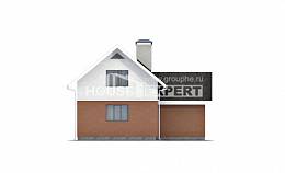 120-002-Л Проект двухэтажного дома мансардный этаж и гаражом, простой коттедж из твинблока, Опочка