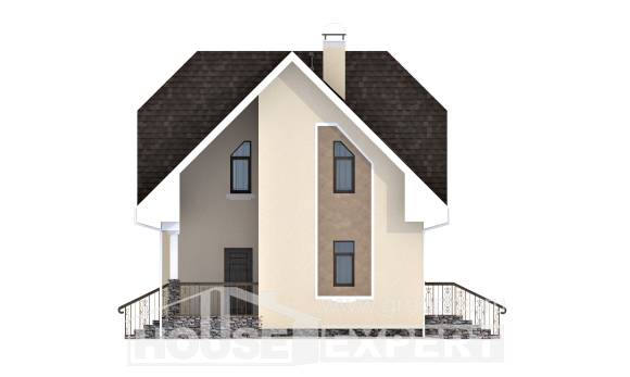 125-001-Л Проект двухэтажного дома мансардой, современный домик из газобетона Невель, House Expert
