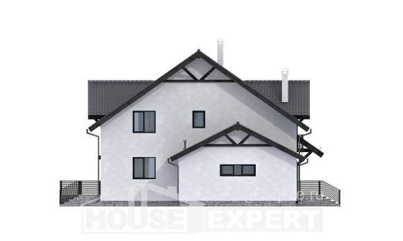 290-003-П Проект двухэтажного дома мансардный этаж, уютный загородный дом из поризованных блоков Невель, House Expert