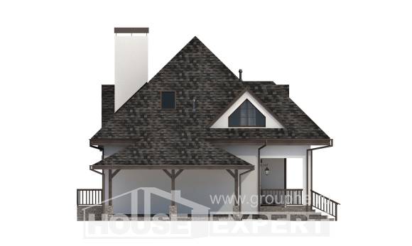 110-002-Л Проект двухэтажного дома с мансардой и гаражом, красивый домик из пеноблока Псков, House Expert