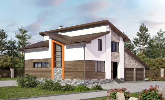 240-004-П Проект двухэтажного дома мансардный этаж, гараж, красивый домик из газосиликатных блоков Невель | Проекты домов от House Expert