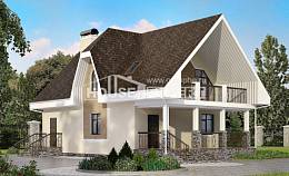 125-001-Л Проект двухэтажного дома с мансардным этажом, современный домик из газосиликатных блоков Псков, House Expert