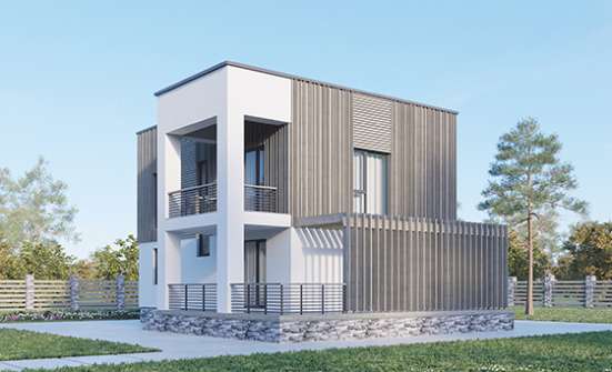 150-017-П Проект двухэтажного дома, экономичный домик из бризолита, Псков