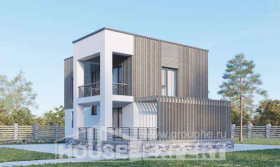 150-017-П Проект двухэтажного дома, экономичный домик из газобетона Великие Луки, House Expert