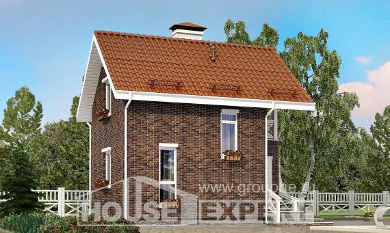 045-001-Л Проект двухэтажного дома с мансардным этажом, бюджетный загородный дом из блока Псков, House Expert
