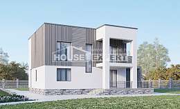 150-017-П Проект двухэтажного дома, экономичный коттедж из поризованных блоков Опочка, House Expert