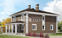 185-002-П Проект двухэтажного дома, бюджетный загородный дом из газобетона Великие Луки, House Expert