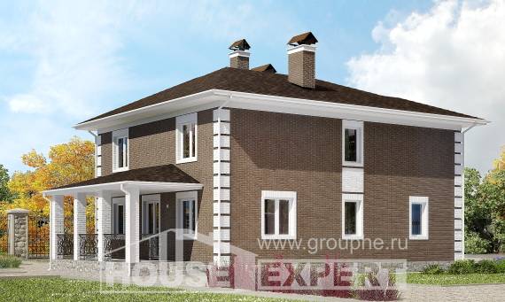 185-002-П Проект двухэтажного дома, бюджетный загородный дом из газобетона Великие Луки, House Expert
