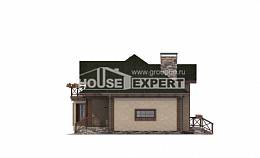 180-010-П Проект двухэтажного дома мансардой и гаражом, средний домик из поризованных блоков Опочка, House Expert