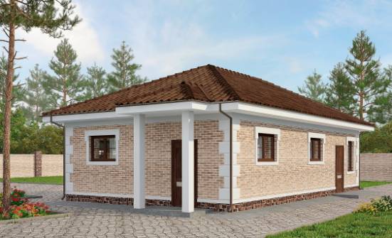 070-005-П Проект гаража из кирпича Опочка | Проекты одноэтажных домов от House Expert