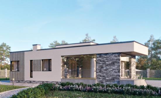 175-001-Л Проект одноэтажного дома, скромный загородный дом из теплоблока Пыталово | Проекты одноэтажных домов от House Expert