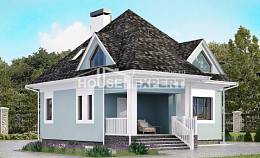 110-001-Л Проект двухэтажного дома с мансардой, недорогой коттедж из теплоблока Невель, House Expert