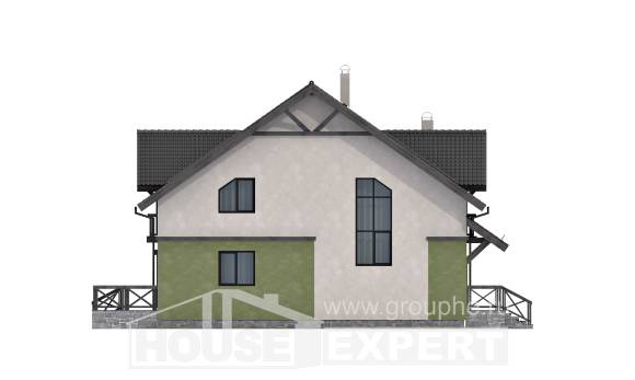 120-003-П Проект двухэтажного дома с мансардным этажом, бюджетный загородный дом из керамзитобетонных блоков Пыталово, House Expert