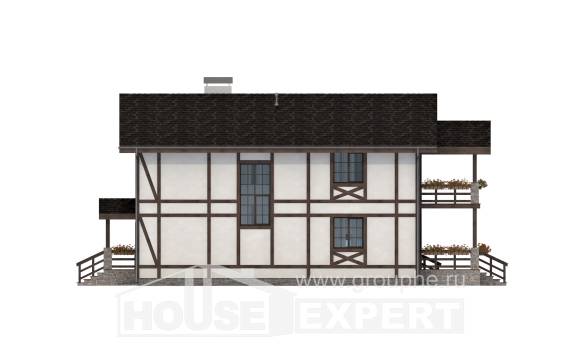 250-002-Л Проект двухэтажного дома мансардой и гаражом, классический дом из кирпича Великие Луки, House Expert