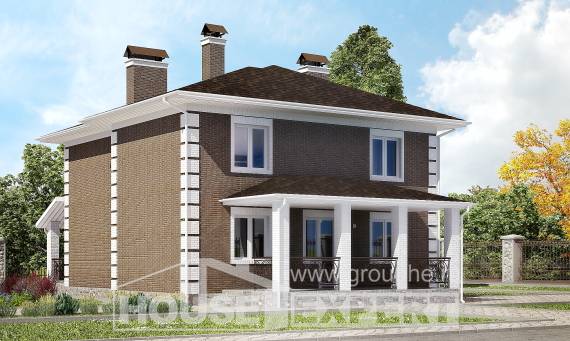 185-002-П Проект двухэтажного дома, простой дом из арболита Опочка, House Expert