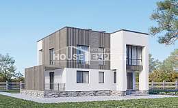 150-017-П Проект двухэтажного дома, экономичный коттедж из твинблока Великие Луки, House Expert