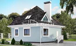 110-001-Л Проект двухэтажного дома с мансардой, компактный домик из поризованных блоков Псков, House Expert