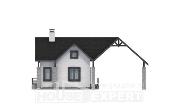 060-001-П Проект двухэтажного дома мансардный этаж и гаражом, компактный загородный дом из твинблока, Псков