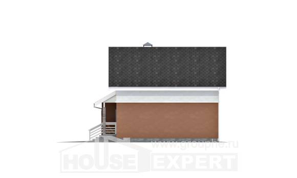 120-002-Л Проект двухэтажного дома с мансардным этажом, гараж, компактный дом из бризолита, Невель