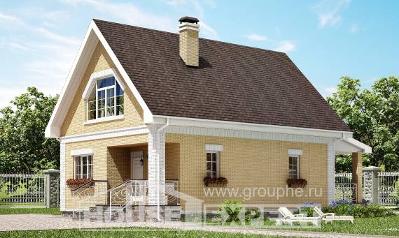 130-004-П Проект двухэтажного дома мансардный этаж, доступный загородный дом из газосиликатных блоков Псков, House Expert