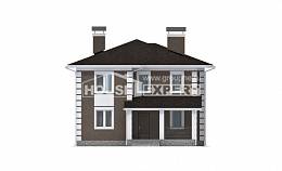 185-002-П Проект двухэтажного дома, уютный домик из поризованных блоков Невель, House Expert