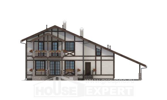 250-002-Л Проект двухэтажного дома мансардой, гараж, красивый дом из кирпича Псков, House Expert