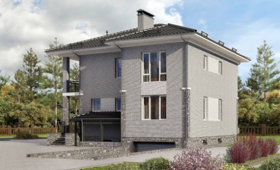 275-004-П Проект трехэтажного дома и гаражом, красивый загородный дом из кирпича Псков | Проекты домов от House Expert