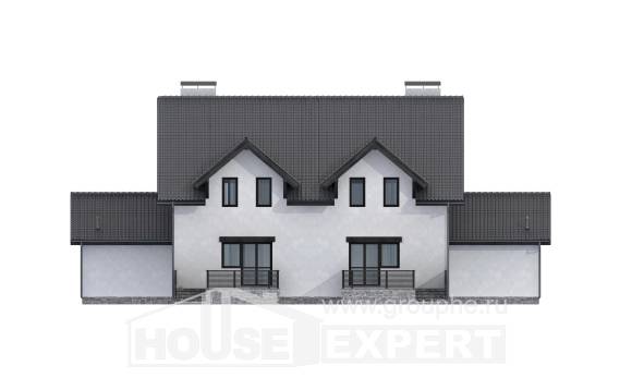 290-003-П Проект двухэтажного дома мансардой, просторный коттедж из арболита Невель, House Expert