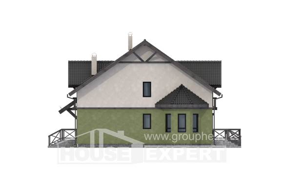 120-003-П Проект двухэтажного дома мансардный этаж, бюджетный коттедж из теплоблока Опочка, House Expert