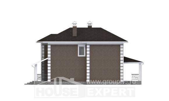 185-002-П Проект двухэтажного дома, скромный коттедж из твинблока Пыталово, House Expert