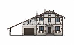250-002-Л Проект двухэтажного дома мансардный этаж, гараж, красивый домик из кирпича Опочка, House Expert