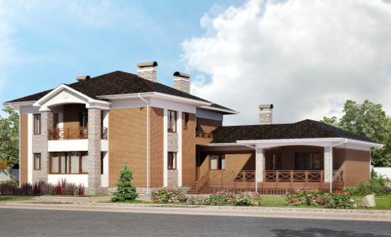 520-002-Л Проект трехэтажного дома, гараж, классический дом из поризованных блоков Великие Луки | Проекты домов от House Expert