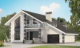 180-001-П Проект двухэтажного дома с мансардным этажом и гаражом, доступный коттедж из твинблока Псков, House Expert