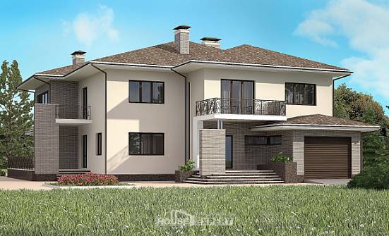 500-001-П Проект трехэтажного дома и гаражом, классический дом из кирпича Опочка | Проекты домов от House Expert