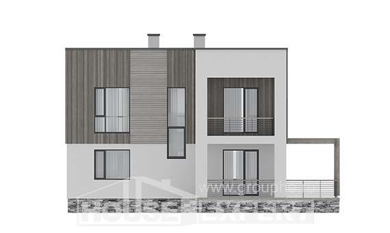 150-017-П Проект двухэтажного дома, классический загородный дом из твинблока Опочка, House Expert