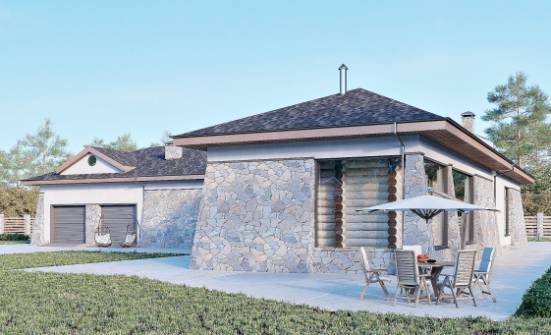 280-004-Л Проект одноэтажного дома и гаражом, современный загородный дом из керамзитобетонных блоков Пыталово | Проекты домов от House Expert