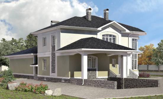 620-001-Л Проект трехэтажного дома и гаражом, огромный домик из керамзитобетонных блоков Невель | Проекты домов от House Expert