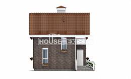 045-001-Л Проект двухэтажного дома мансардой, недорогой загородный дом из блока Невель, House Expert