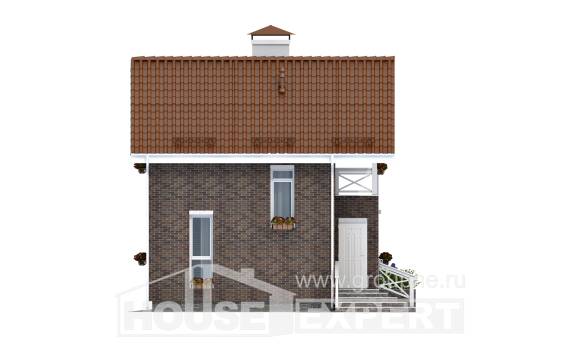 045-001-Л Проект двухэтажного дома мансардой, недорогой загородный дом из блока Невель, House Expert